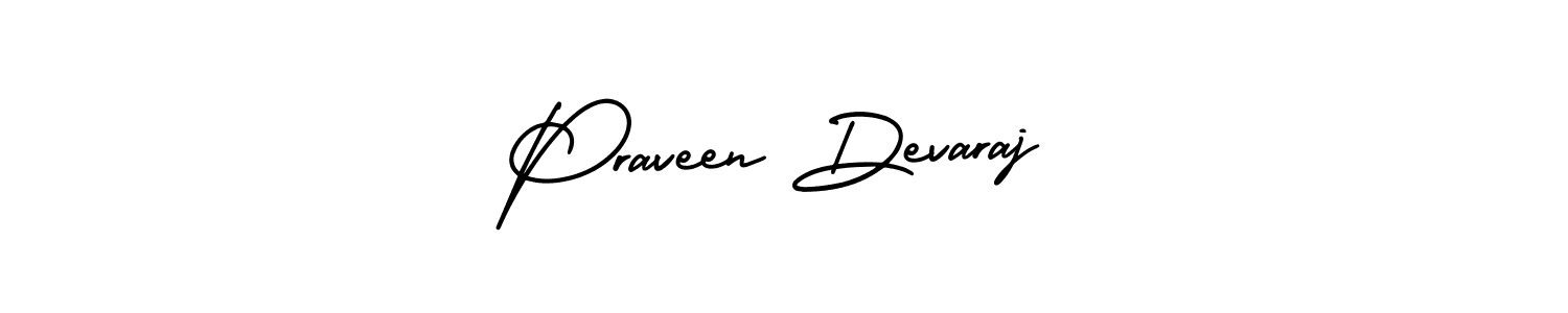 This is the best signature style for the Praveen Devaraj name. Also you like these signature font (AmerikaSignatureDemo-Regular). Mix name signature. Praveen Devaraj signature style 3 images and pictures png
